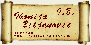 Ikonija Biljanović vizit kartica